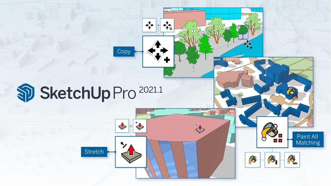 SketchUp Pro 2021.1. Tool consistency, unit-aware Live Components, improvement to big mesh extensions